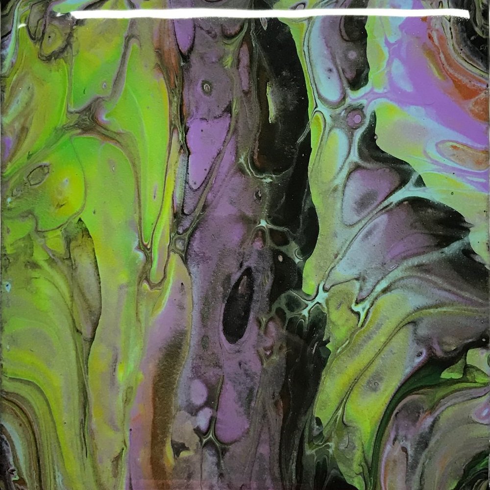 NWOT Fluid Art Abstract Painting, Acrylic Pour